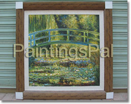 Oil painting process of Water-Lily Pond and Japanese Footbridge by Monet (step 3)