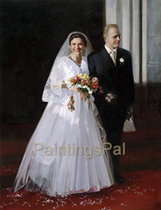 Colorful portrait turned from black & white photo by Paintings artist