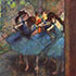 Oil painting reproduction sample #4 Dancers in Blue by Edgar Degas reproduced by PaintingsPal artist TJ