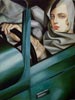 Reproductions in stock #191 Self Portrait in Green Bugatti 1925 by Tamara de Lempicka reproduced by PaintingsPal painter LJH (sold)